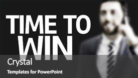  Presentation with win win - Theme consisting of man with the text time background and a dark gray colored foreground