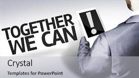  Presentation with together - Presentation theme enhanced with man with the text together background and a light gray colored foreground