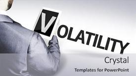  Presentation with volatility - Presentation theme with man with the text volatility background and a light gray colored foreground
