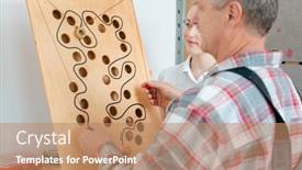  Presentation with occupational therapy - Colorful slide deck enhanced with man-with-therapist-in-occupational backdrop and a coral colored foreground