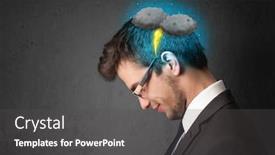  Presentation with thunderstorm - PPT theme featuring good happy yourself attitude best background and a light gray colored foreground