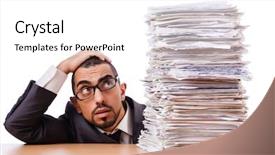  Presentation with work the word in your life - Cool new theme with man with too much work backdrop and a white colored foreground