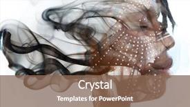  Presentation with ink - Beautiful PPT theme featuring man with traditional style face backdrop and a violet colored foreground