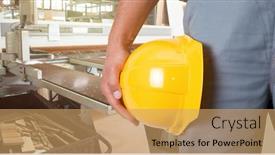  Presentation with yellow wood - PPT layouts with man-with-yellow-helmet background and a coral colored foreground