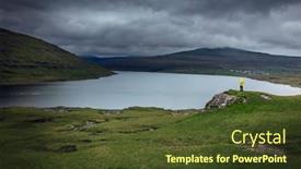  Presentation with yellow - Colorful presentation design enhanced with man-with-yellow-raincoat backdrop and a tawny brown colored foreground
