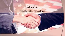  Presentation with usa flag and energy - Slides consisting of man woman red blue meeting - close up of two businesspeople background and a lemonade colored foreground