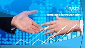  Presentation with business abstract - Slides featuring man woman red blue meeting - handshake on an abstract background background and a light gray colored foreground