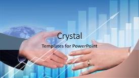  Presentation with business abstract - Cool new PPT layouts with man woman red blue meeting - handshake on an abstract background backdrop and a light blue colored foreground