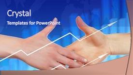  Presentation with business abstract - PPT layouts consisting of man woman red blue meeting - handshake on an abstract background background and a navy blue colored foreground