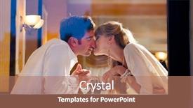  Presentation with restaurant - Amazing slide deck having man woman red blue meeting - smiling couple is sitting backdrop and a coral colored foreground