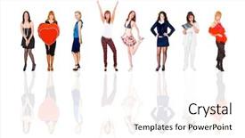  Presentation with simple idea - Slide deck with man woman working - glass floor office idea background and a  colored foreground