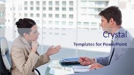  Presentation with team meeting - Presentation having man woman working - serious business team background and a lemonade colored foreground