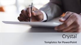  Presentation with african american - PPT theme having man work - happy smiling successful african american background and a sky blue colored foreground