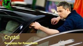  Presentation with car wash - Amazing presentation theme having man worker polishing car backdrop and a tawny brown colored foreground