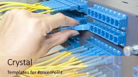  Presentation with server room - PPT layouts with man working in network server background and a lemonade colored foreground