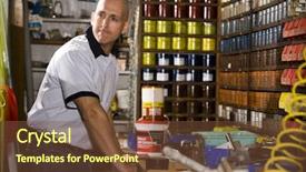  Presentation with greeiting show man - Presentation theme having koffee - collage collection background of different background and a violet colored foreground.