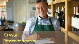  Presentation with wine - Colorful theme enhanced with man working in wine shop backdrop and a  colored foreground