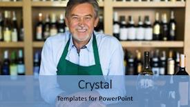  Presentation with wine - Slides enhanced with man working in wine shop background and a  colored foreground