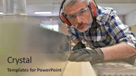  Presentation with wood industry - Cool new presentation with man working in wood industry backdrop and a  colored foreground