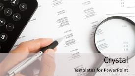  Presentation with maths - Beautiful presentation theme featuring statistics maths - man working on business documents backdrop and a light gray colored foreground