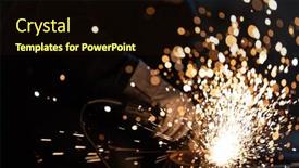  Presentation with iron - Slides enhanced with man-working-on-iron background and a wine colored foreground