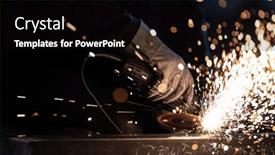  Presentation with iron - PPT layouts consisting of man-working-on-iron background and a black colored foreground