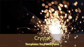  Presentation with iron - Presentation theme having man-working-on-iron background and a tawny brown colored foreground