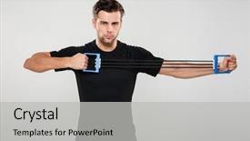  Presentation with working - Beautiful PPT layouts featuring man working out with expand backdrop and a light gray colored foreground