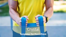  Presentation with resistance - Theme having man-working-out-with-resistance background and a teal colored foreground