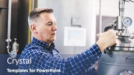  Presentation with craft beer - Presentation theme consisting of man-working-with-brewery-equipment background and a ocean colored foreground