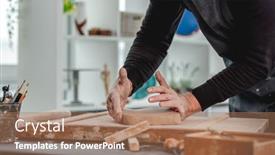  Presentation with pottery - Audience pleasing slides consisting of man-working-with-clay backdrop and a coral colored foreground