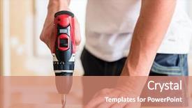  Presentation with craftsman - Amazing presentation theme having man working with power drill backdrop and a coral colored foreground