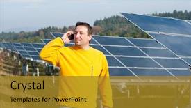  Presentation with solar panels el paso - Slides with man working with solar panels background and a  colored foreground