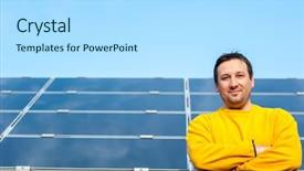  Presentation with solar panels el paso - Theme featuring man working with solar panels background and a  colored foreground
