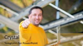  Presentation with solar panels - PPT layouts featuring man working with solar panels background and a  colored foreground