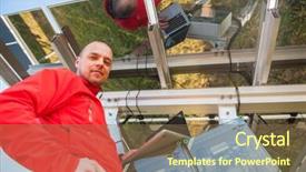  Presentation with solar panels el paso - Theme featuring man working with solar panels background and a  colored foreground