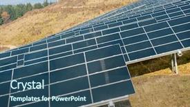  Presentation with sustainability solar energy panels - Theme with man working with solar panels background and a  colored foreground