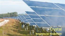  Presentation with sustainability solar energy panels - Colorful PPT layouts enhanced with man working with solar panels backdrop and a  colored foreground