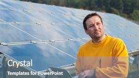  Presentation with solar panels el paso - Presentation design enhanced with man working with solar panels background and a  colored foreground