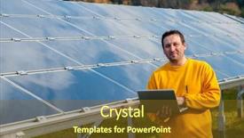  Presentation with solar panels el paso - Beautiful presentation design featuring man working with solar panels backdrop and a  colored foreground