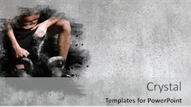  Presentation with workout - Colorful slide deck enhanced with man-workout-with-kettlebell backdrop and a light gray colored foreground