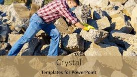  Presentation with concrete construction - Presentation consisting of man-works-with-a-pile background and a coral colored foreground