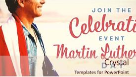  Presentation with martin luther king - Cool new PPT theme with man wrapped in amrican backdrop and a lemonade colored foreground