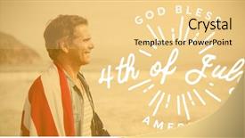  Presentation with wrapped flag - PPT theme consisting of man wrapped in amrican background and a blonde colored foreground