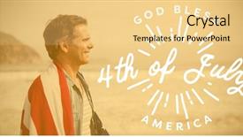  Presentation with wrapped flag - Cool new PPT layouts with man wrapped in amrican backdrop and a blonde colored foreground