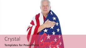  Presentation with wrapped flag - Slide set featuring man-wrapped-in-an-american background and a red colored foreground