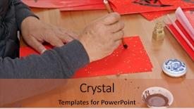  Presentation with lunar new year - Slide deck enhanced with man write chinese calligraphy background and a red colored foreground