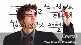  Presentation with math - PPT layouts featuring man writing math formulas background and a dark gray colored foreground