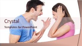  Presentation with angry - Presentation theme having man yelling - angry couple arguing background and a lemonade colored foreground