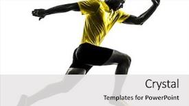  Presentation with studio - Cool new PPT theme with man young sprinter runner running backdrop and a white colored foreground